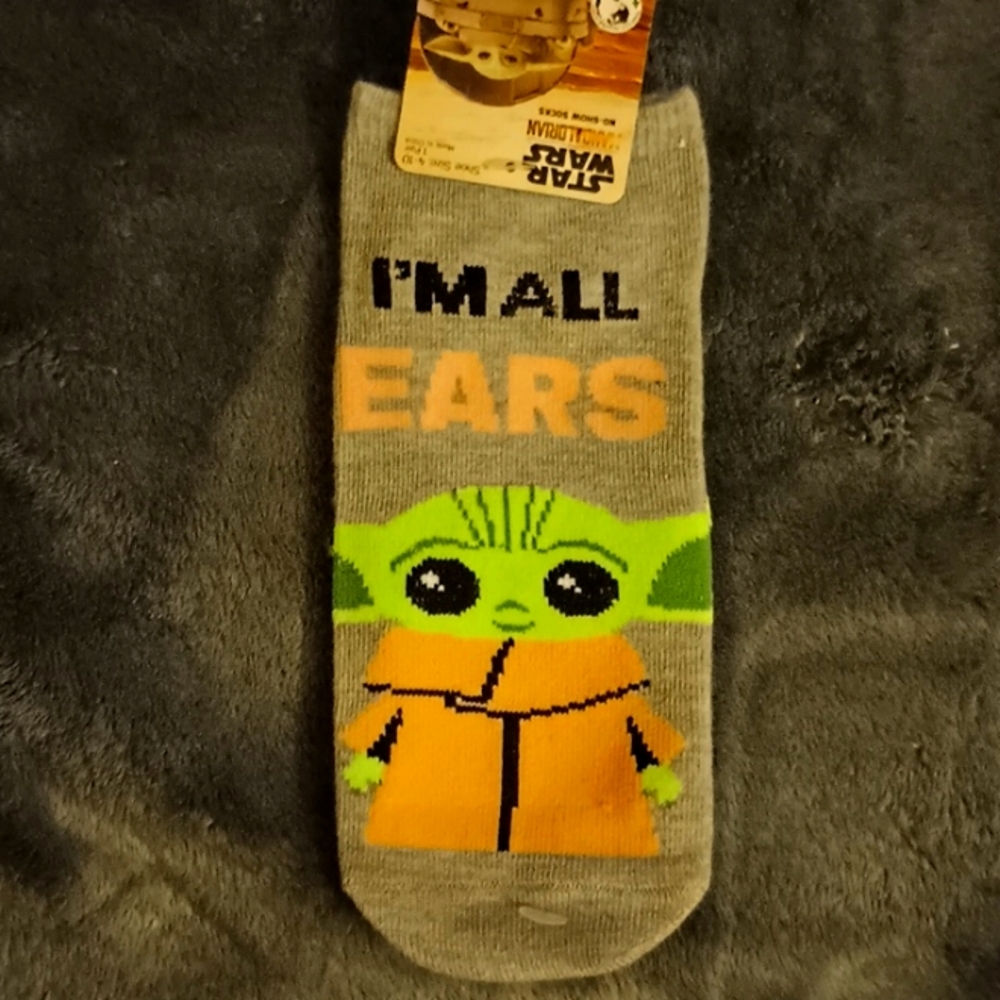 StarWars BABY YODA Mandalorian No-show sox NWT🆕.